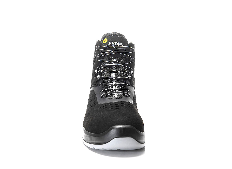 ELTEN RAY XXFIT Sicherheitsschnürstiefel black-grey Mid ESD S1, Frontansicht
