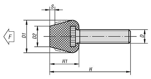 Druckschraube M08x26 H=43 Stahl, Komp:Neopren - K0690.081 - bei HUG Technik ☆