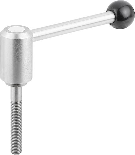 Spannhebel Gr.3 M12x90, Form: 0° Edelstahl, Komp: Kunststoff - K0109.3122x90