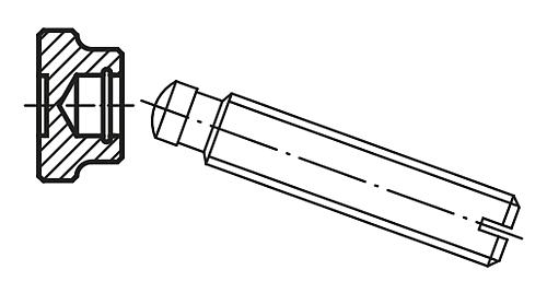 Druckstück DIN6311, Form: S Edelstahl, Komp: Edelstahl, D1=12 - K0392.061 - bekommst Du bei ★ HUG Technik ✓