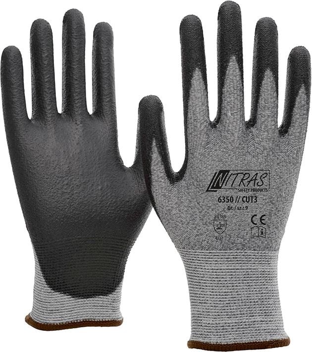 Nitras® Schnittschutzhandschuh »Cut 3«, grau-schwarz - bekommst Du bei HUG Technik ♡