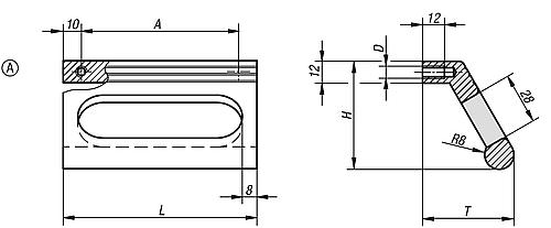 Profilgriff, Form: A Aluminium, natur eloxiert, A=100, D=M06 - K0234.100063 - direkt bei HUG Technik ✓
