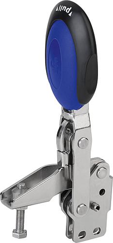 Schnellspanner vertikal Edelstahl, mit Sicherheitsverriegelung, Komp: blau, M=M06x35 - K0663.106101 - bei HUG Technik ✭
