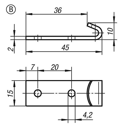 Gegenhaken, Form: B Edelstahl - K0044.9242452 - kommt direkt von HUG Technik 😊