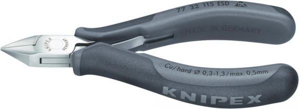 KNIPEX® Seitenschneider Elektronik ESD Spitzkopf mit kleiner Fase 115 mm - erhältlich bei ♡ HUG Technik ✓