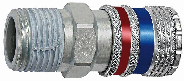 Sicherheitskupplung NW 7,6, Stahl/Messing verzinkt, R 3/8 AG - erhältlich bei ✭ HUG Technik ✓