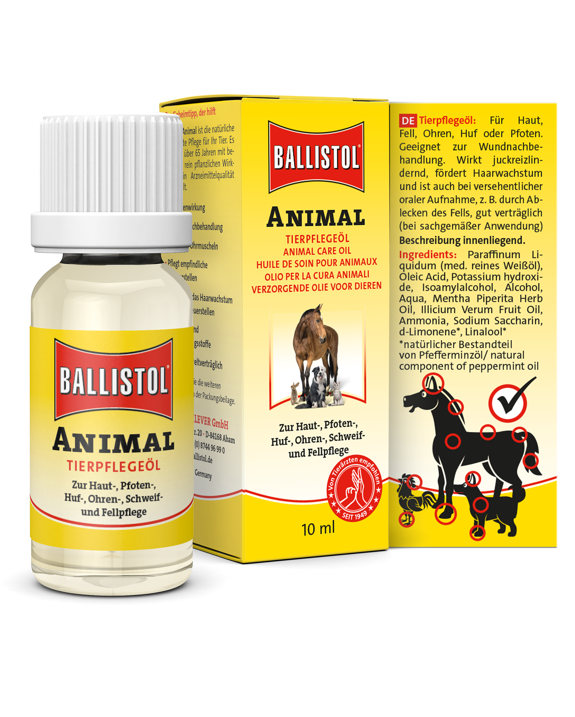 Ballistol Animal Tierpflegeöl Flasche und Verpackung