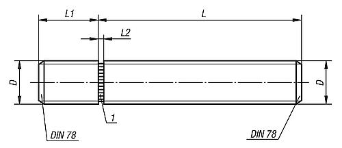 Zeichnung Gewindestift M05x50 Stahl - K0404.1050501 - bei HUG Technik ☆