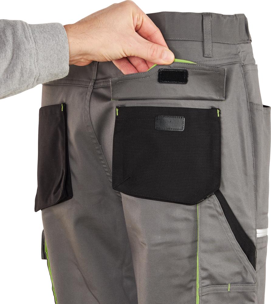FORTIS Damen-Cargohose Flex, grau-schwarz-lime - jetzt NEU bei HUG Technik  😊