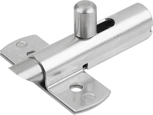 Riegel mit Rückstellfeder Form A Riegel Nach Oben L=73,5, B=56, Edelstahl 1.4301 - K1693.07356 - bei HUG Technik ✭