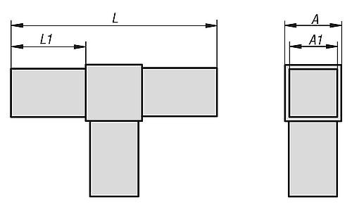 Steckverbinder T-Stück Polyamid, Komp:Stahl - K0617.1201512 - direkt von HUG Technik ✓