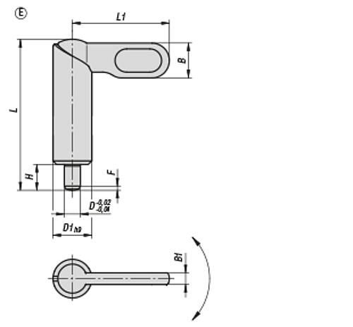 Zeichnung Sperrriegel glatte Ausführung D1=10, Form: E Edelstahl, D=4 - K0640.1080410 - kommt direkt von HUG Technik 😊