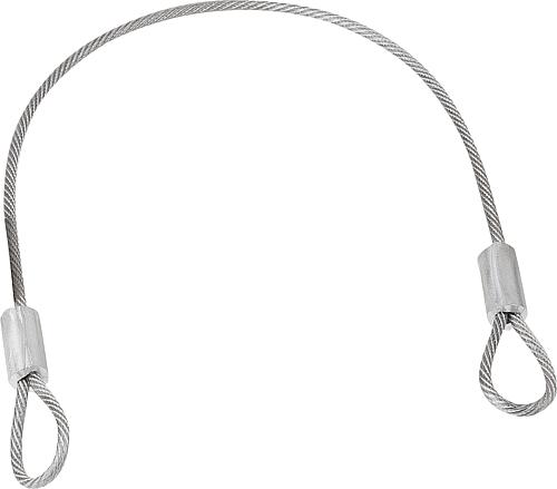 Halteseil Form:C mit Öse L=300, Edelstahl, Komp:Aluminium - K0367.2300 - bei HUG Technik ✭