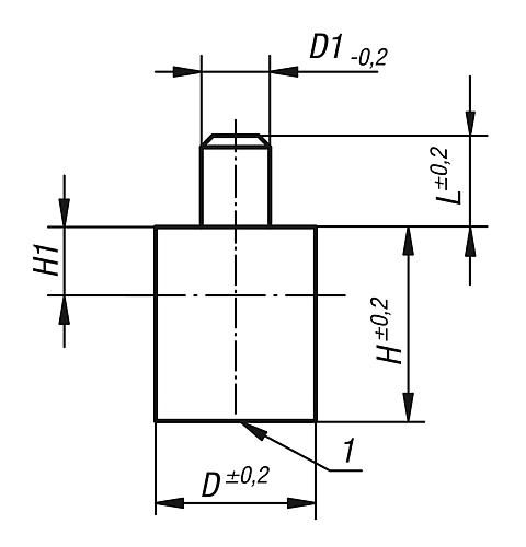 Magnet mit Zapfen L=28 AlNiCo, Stabgreifer, D1=3, D=6 - K0547.01 - bei HUG Technik ✭