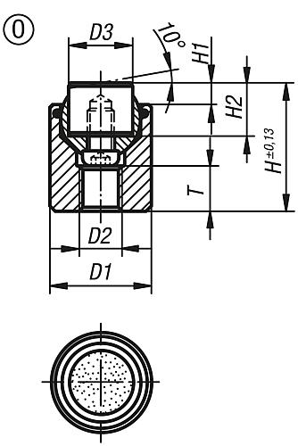 Pendelauflage mit O-Ring M06 D1=17, Form:O Vergütungsstahl, auswechselbare Einsätze, Komp:Diamant - K0285.517X022 - direkt von HUG Technik ✓