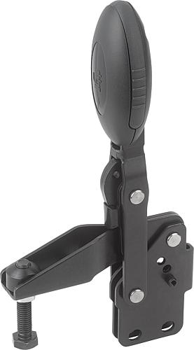 Produktbild Schnellspanner Standard, Fuß senkrecht, Stahl, Komp: Polyamid Komp: schwarz RAL7021, M=M05x25 - K0663.005000 - gibt’s bei ☆ HUG Technik ✓