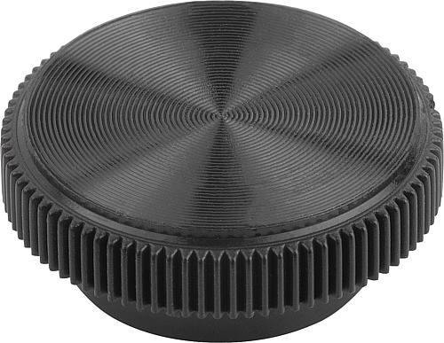 Rändelknopf mit Innensechskant Thermoplast, schwarz, für=M03 - K0680.030 - bei HUG Technik ♡