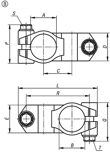 Rohrverbinder Kreuzstück, Form:B Edelstahl, für Rundrohre, A=30,1, B=30,1 - K0472.13030 - bei HUG Technik ✭