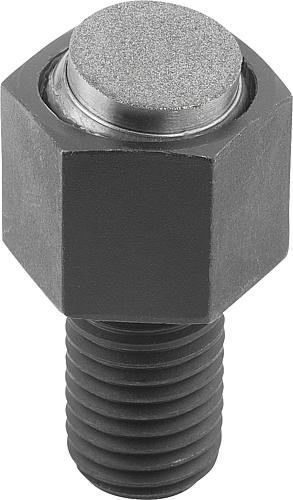 Pendelauflage mit O-Ring M10X15, Form:O Vergütungsstahl, auswechselbare Einsätze, Komp:Diamant, SW=17 - K0289.510X015 - gibt’s bei HUG Technik ✓