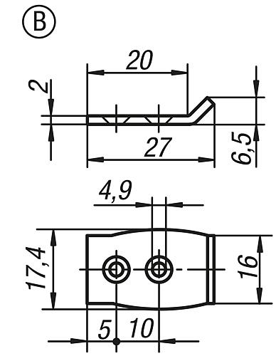 Zeichnung Gegenhaken, Form: B Edelstahl - K0046.9242272 - gibt’s bei HUG Technik ✓