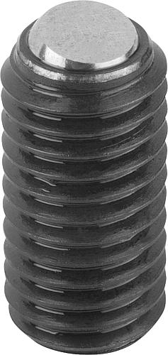 Produktbild Kugeldruckschraube ohne Kopf M04, Form:B Vergütungsstahl, Komp:Wälzlagerstahl L2=11,8 - K0383.20412 - gibt’s bei HUG Technik ✓