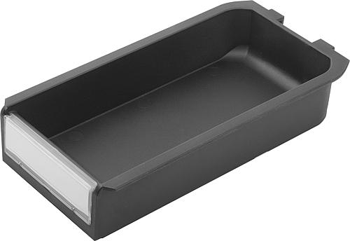 Greifbehälter, für Einhängeprofil, Form: C, B=110,6, L=200, H=40, Polyamid schwarz - K1629.20110205 - direkt von HUG Technik ✓ Greifbehälter, für Einhängeprofil, Form: C, B=110,6, L=200, H=40, Polyamid schwarz - K1629.20110205 - direkt von HUG Technik ✓