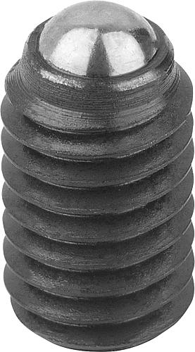 Produktbild Kugeldruckschraube ohne Kopf M04, Form:A Vergütungsstahl, Komp:Wälzlagerstahl, L1=10 - K0383.10410 - bei HUG Technik ✭