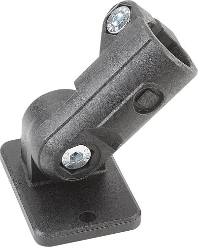 Rohrverbinder mit Gelenkfuss G=50 Thermoplast, ohne Verzahnung, Komp:Stahl, A=18 - K0490.18 - bei HUG Technik ✭