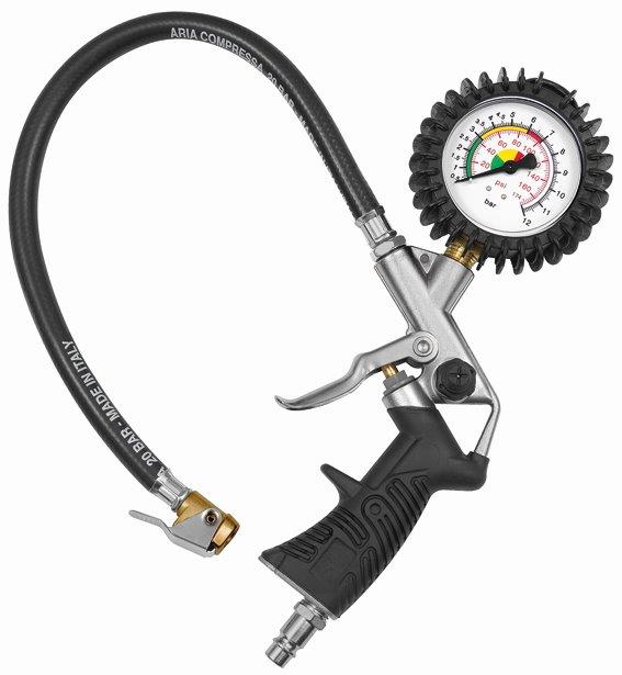 Handreifenfüllmesser Momentstecker, ungeeicht, 0-12 bar, Schlauch starr, Manometer ø 63 - direkt bei HUG Technik ✓