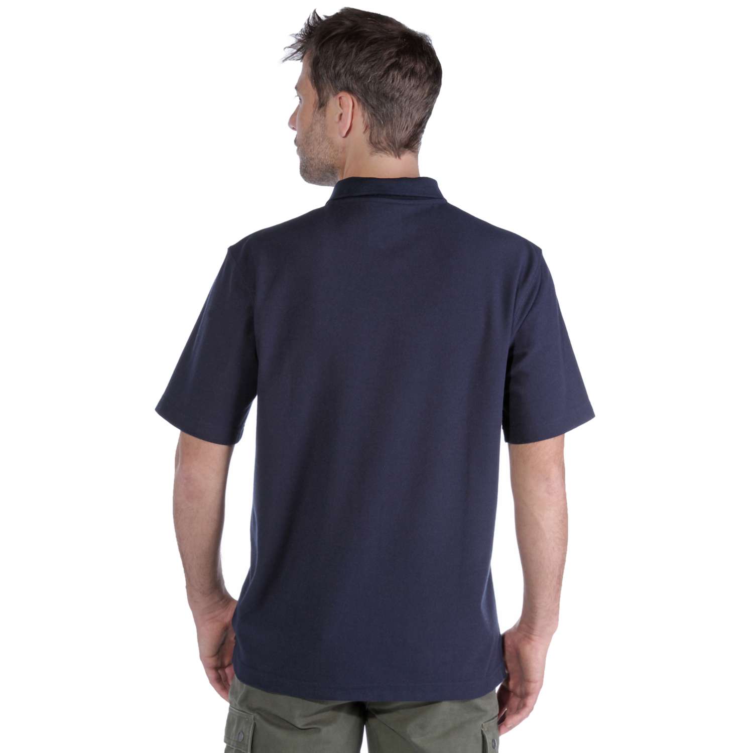 carhartt® Herren Poloshirt WORK POCKET POLO S/S navy Flach  - bei HUG Technik ✓ ✌
