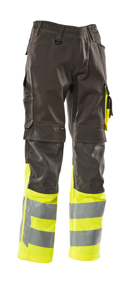 MASCOT® SAFE SUPREME Hose mit Knietaschen »Leeds« Gr. 76/C46, dunkelanthrazit/hi-vis gelb - direkt von HUG Technik ✓