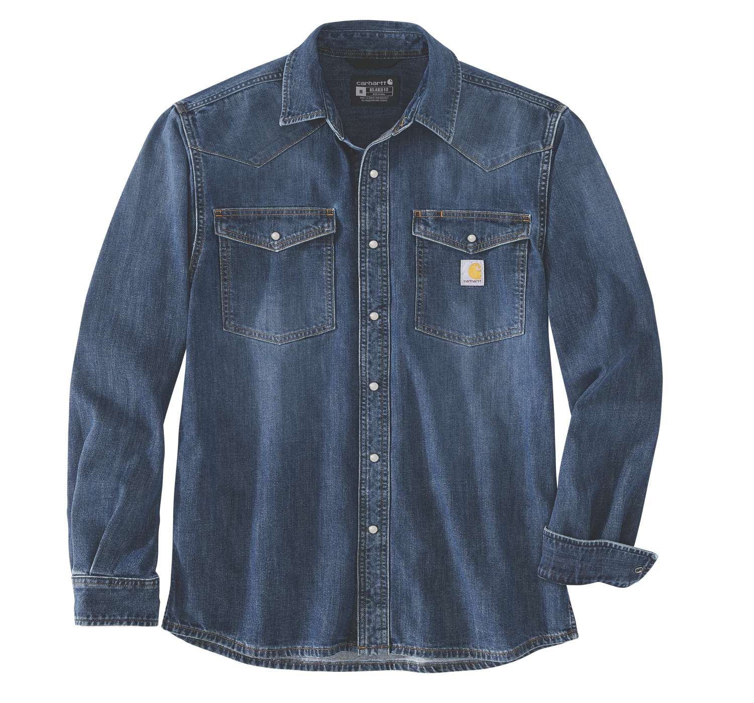 carhartt® Herren Shirt »DENIM L/S SNAP FRONT SHIRT« Flach  - erhältlich bei ✌ HUG Technik ✓