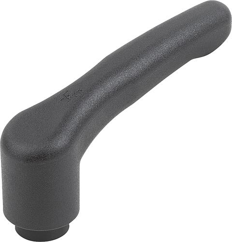 Klemmhebel ECO Gr.1 M4, Kunststoff schwarzgrau RAL7021, Komp:Messing - K1872.1041