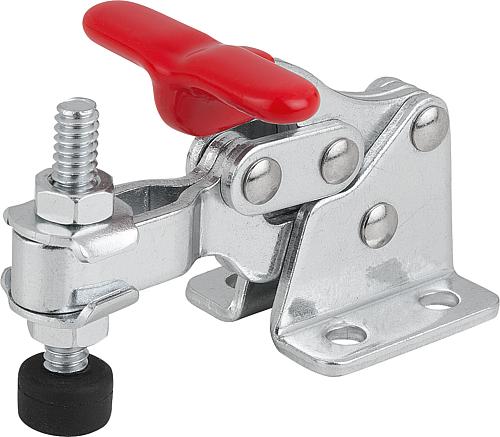 Schnellspanner, Fuß waagrecht, Mini, F2=1200, verstellbare Andruckspindel M05x37, Form: A, Stahl verzinkt - K1257.011200 - bei HUG Technik ♡