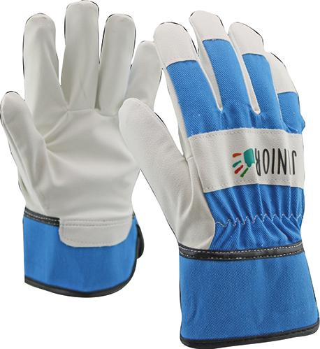 OX-ON Kinderhandschuh PU / Baumwolle, blau oder grün - bekommst Du bei ★ HUG Technik ✓
