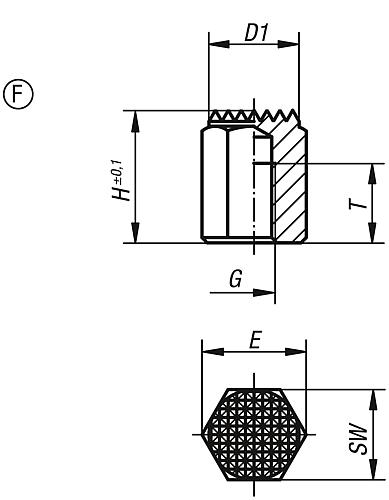 Positionsfuß M08 L1=15, Form:F Autom.Stahl, SW=17 - K0298.615 - direkt bei HUG Technik ✓