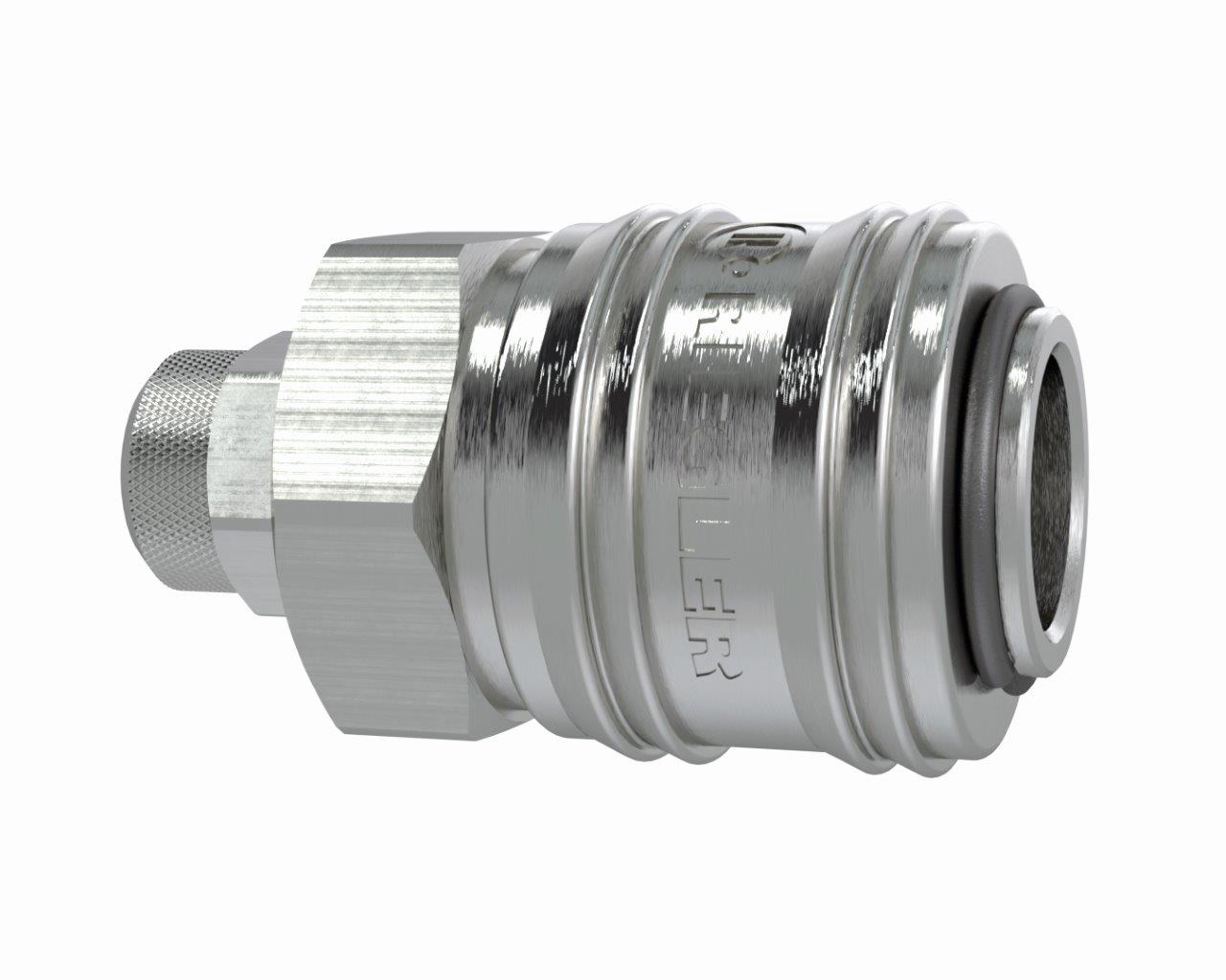 Schnellverschlusskupplung NW 7,2, Messing vernickelt, Schlauchanschluss 8x6 - erhältlich bei ❣ HUG Technik ✓