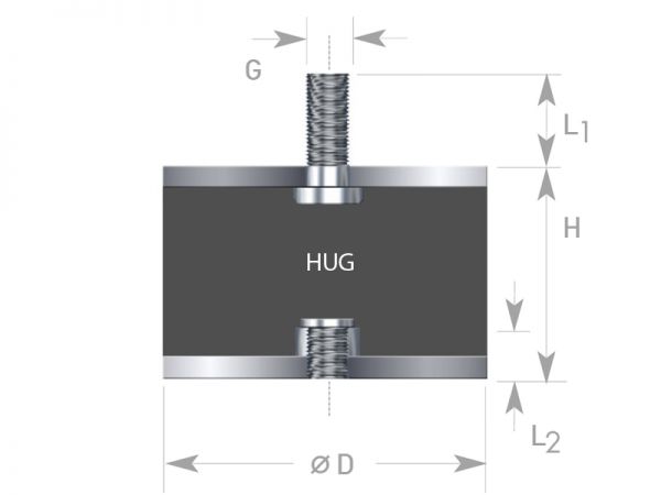 Gummi-Metall-Element IG x AG - bei HUG Technik ✭