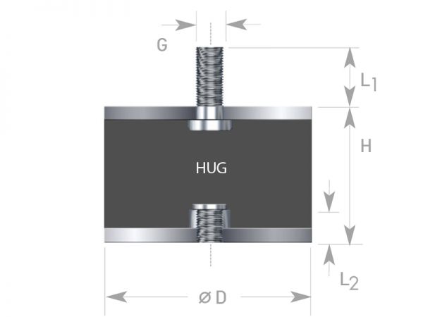 Artikel 68960300 - Metall-Gummipuffer MGA Durchmesser 30mm Höhe