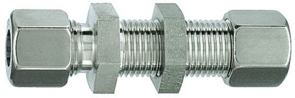 Gerade Schottverschraubung, Rohr-Außen-Ø 12 mm, Edelstahl 1.4571 🖤 bei HUG Technik ✓