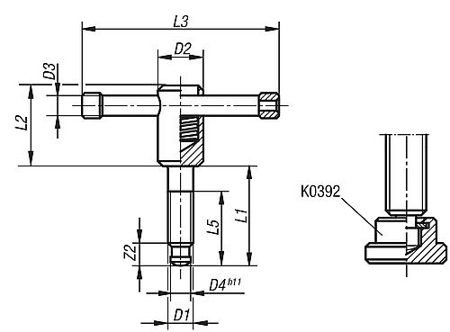 Knebelschraube loser Knebel M10 Stahl - K0756.210X40 - gibt’s bei ☆ HUG Technik ✓