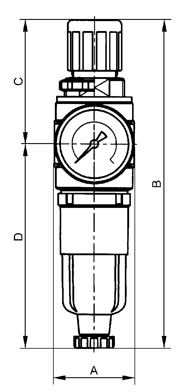 Filterregler »multifix-mini«, Metallbehälter, Manomenter, G 1/4, 0,5 - 10 bar - bei HUG Technik ✭