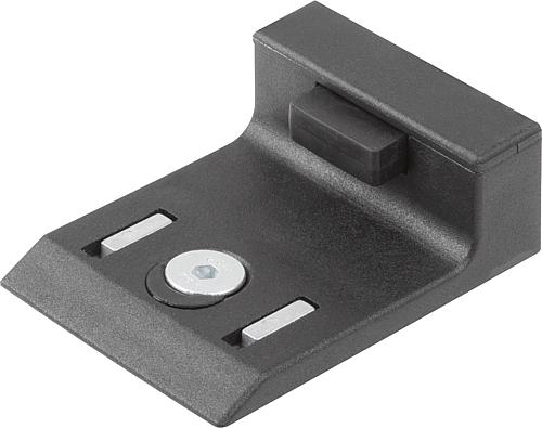 Produktbild Türanschlag, mit Dämpfung, Form: A, L=53,5, B=40, H=19, Bn=8/10, Polyamid, Komp: EPDM - K1633.0 - bei HUG Technik ♡