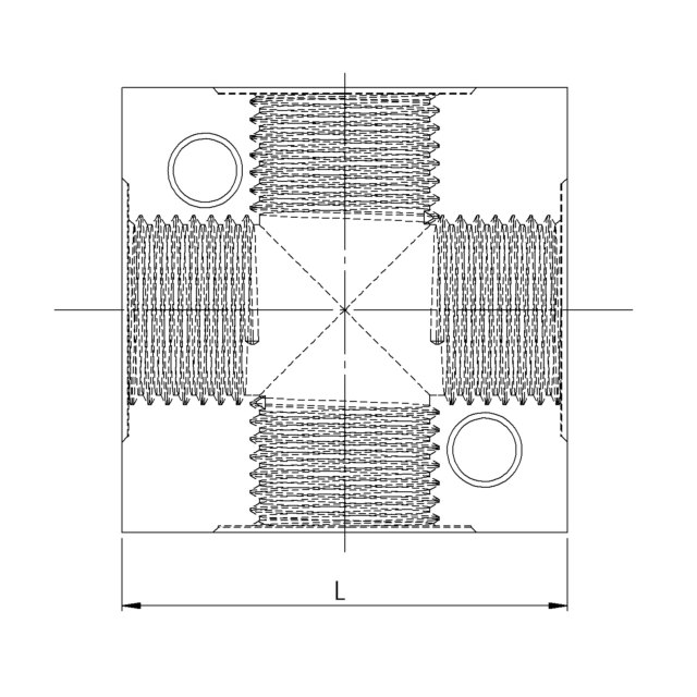 Verteiler Kreuz, G 1/2 Aluminium, SW 30 - gibt’s bei ☆ HUG Technik ✓