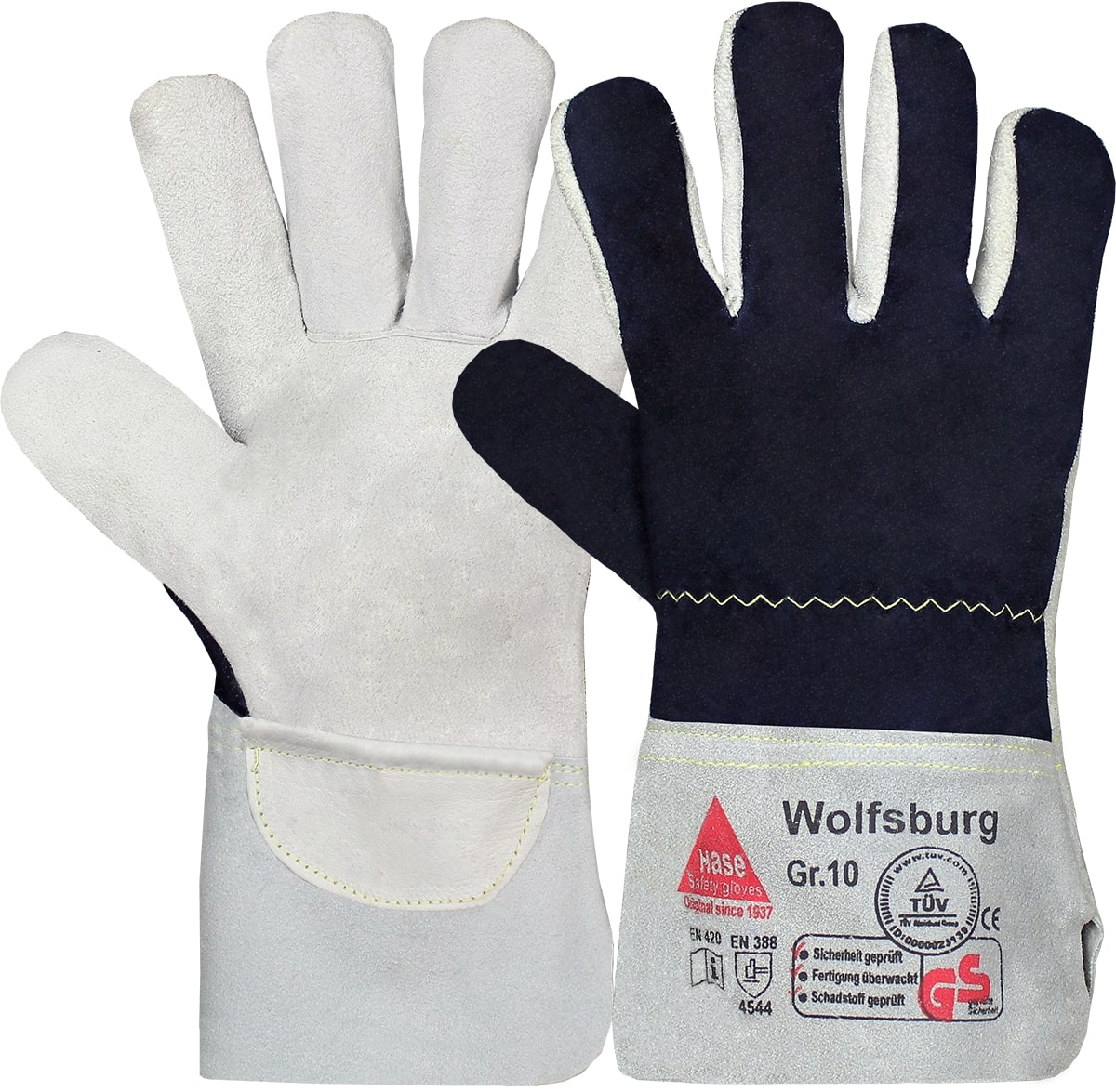 WOLFSBURG, Arbeitshandschuh schnittfest aus Rindleder - bekommst Du bei ★ HUG Technik ✓