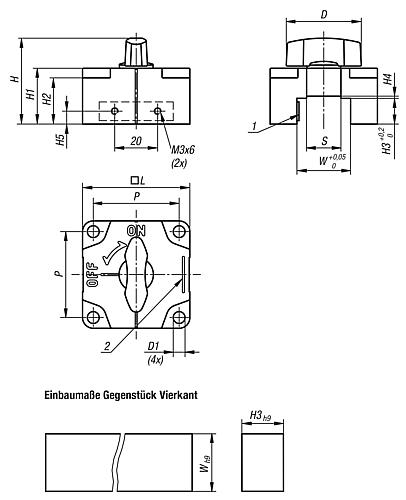 Schiebespanner Vierkant 40x36 Zink, orange, Komp: Thermoplast - K1072.12122 - bekommst Du bei HUG Technik ♡