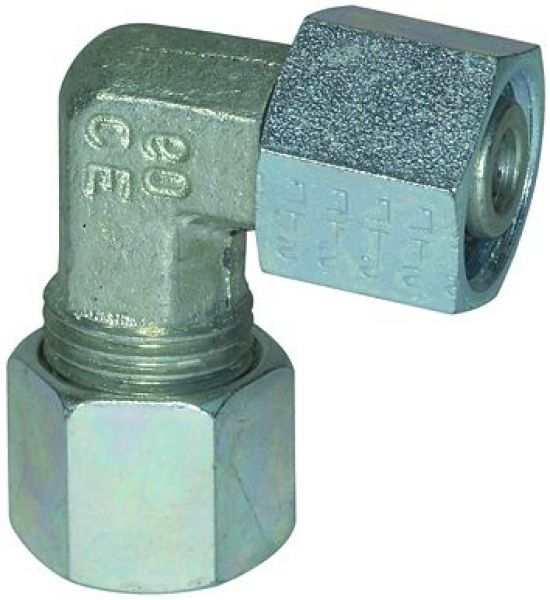 Einstellbare Winkel-Verschraubung, Rohr-Außen-Ø 22, Stahl verzinkt - erhältlich bei ✭ HUG Technik ✓