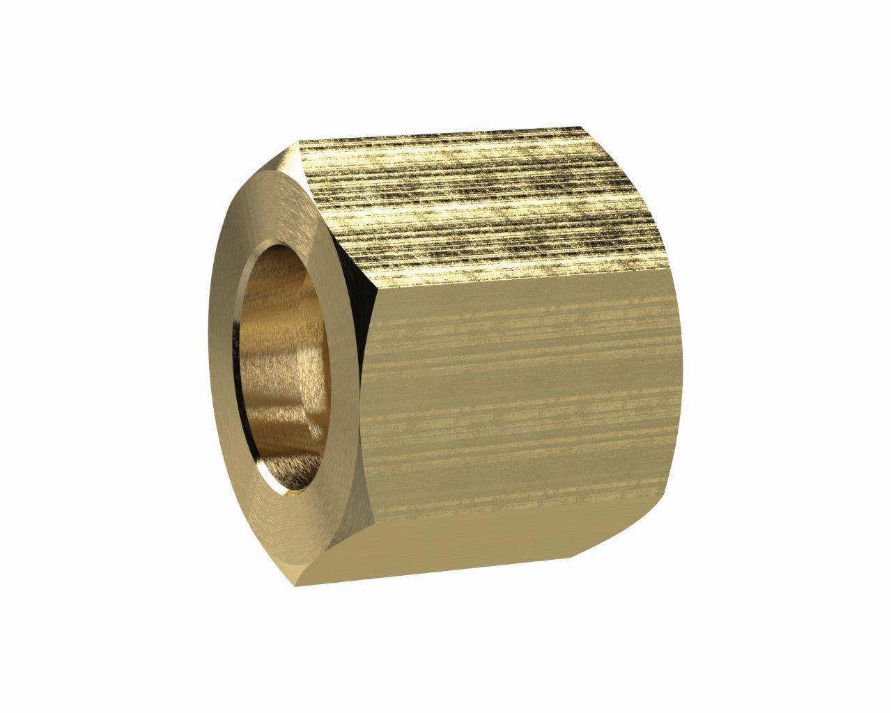 Sechskant-Überwurfmutter, G 1/2 links, für Tüllengröße LW 13, Messing - bei HUG Technik ✭