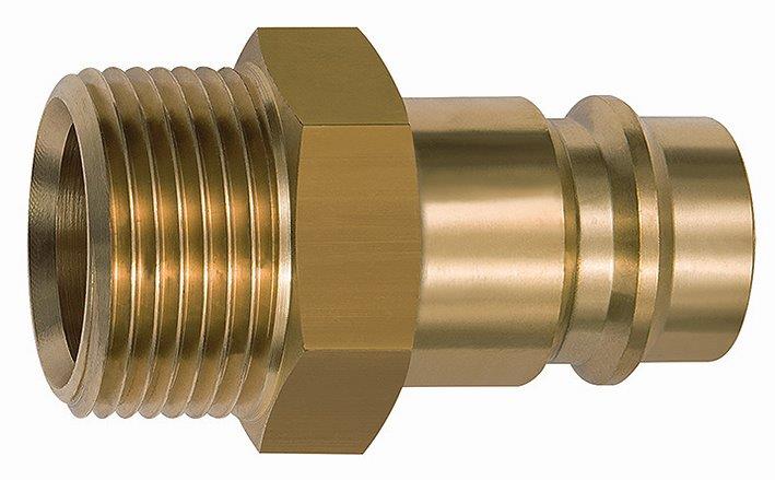 Nippel für Kupplungen NW 19, G 1 1/4 AG, Messing blank - gibt’s bei ☆ HUG Technik ✓