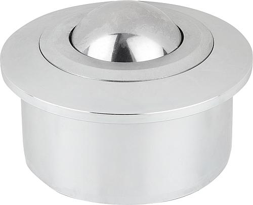 Produktbild Kugelrolle Gehäuse, Form:C Stahl, Komp:Edelstahl - K0763.260 - bei HUG Technik ♡